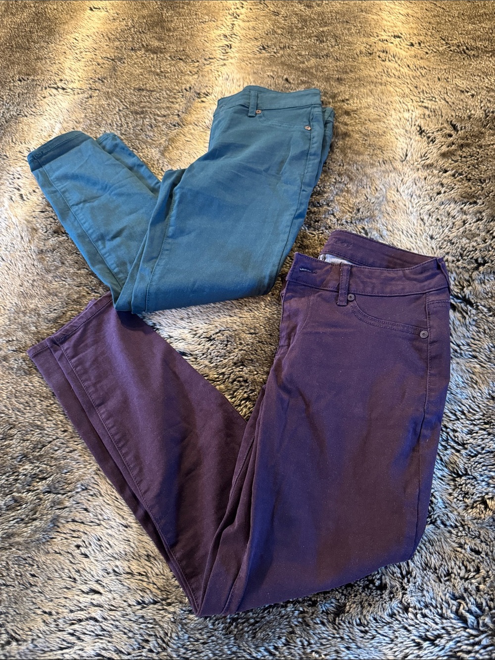 Maurices Teal and Purple Skinny Jeggings Duo